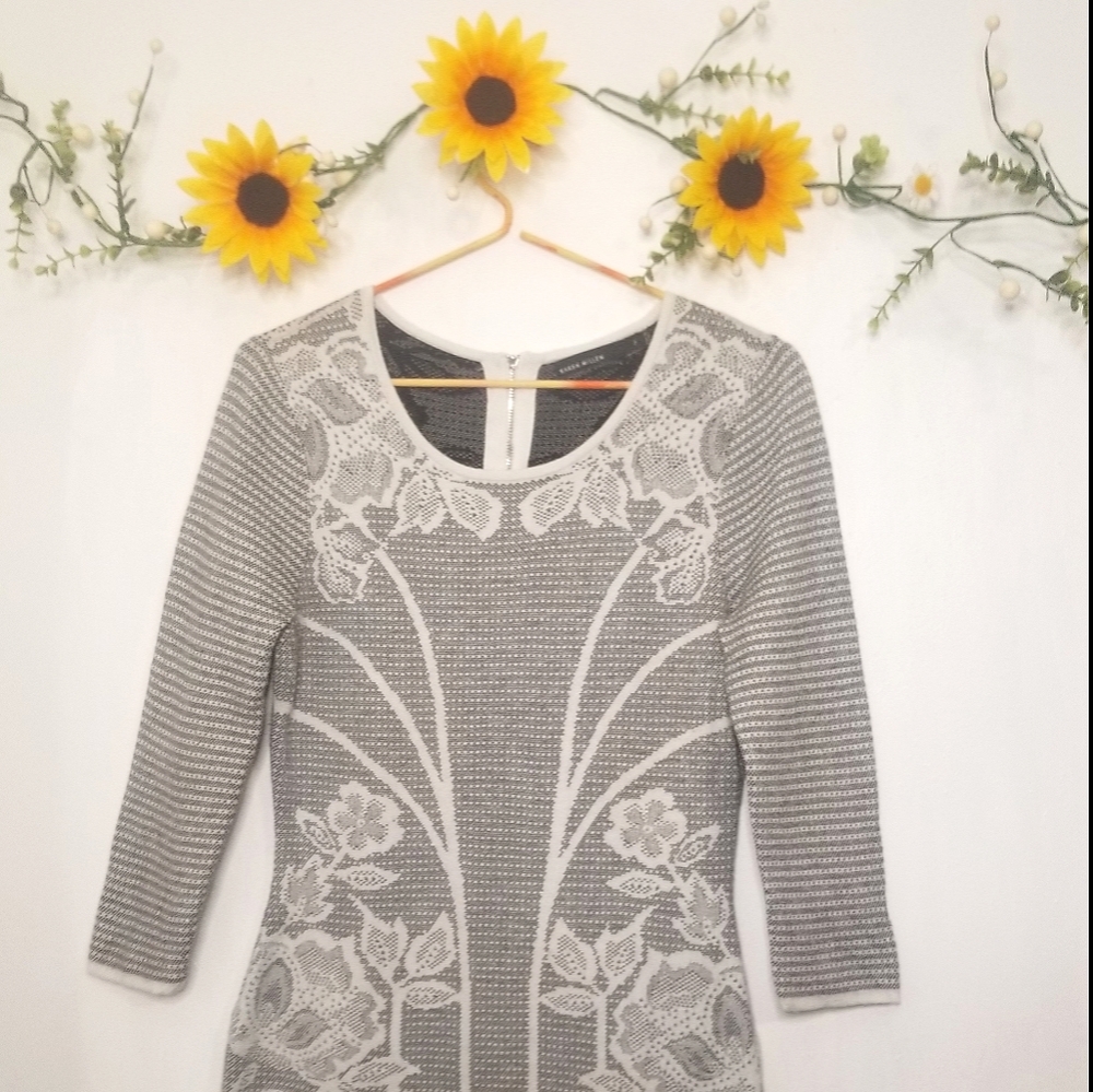 Karen Millen knitted floral midi body con dress